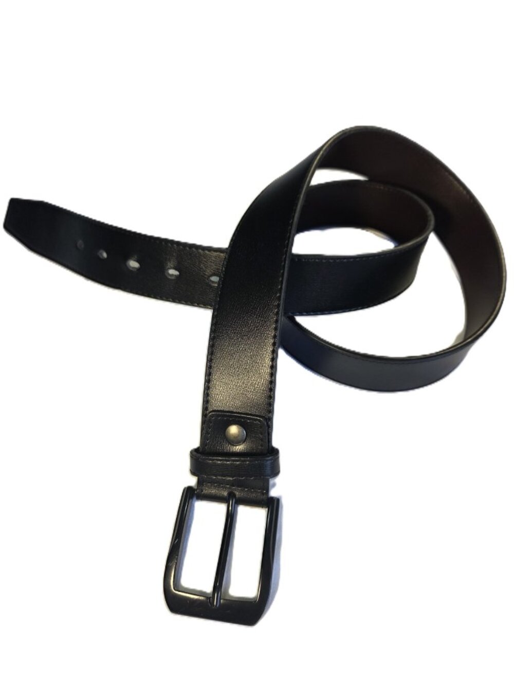 Men's Beltox Fine Leather Black Belt with Black Buckle- 38-40"”